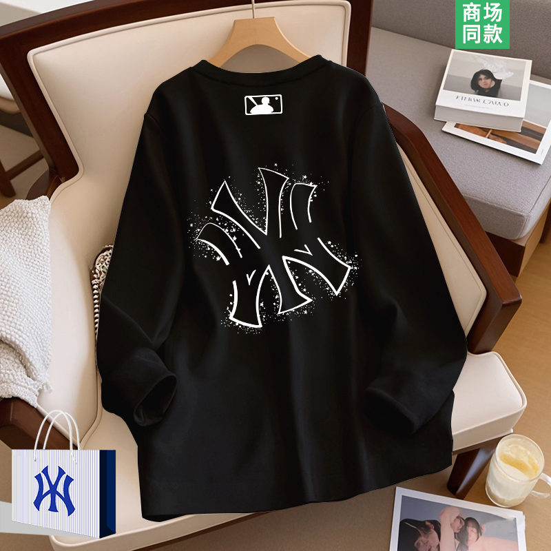 纯棉长袖t恤女士潮牌打底衫上衣