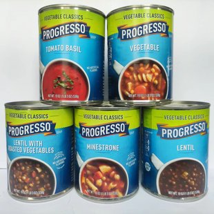 美国进口Progresso浦氏牌速食汤西餐即食蔬菜扁豆番茄罗勒罐头汤
