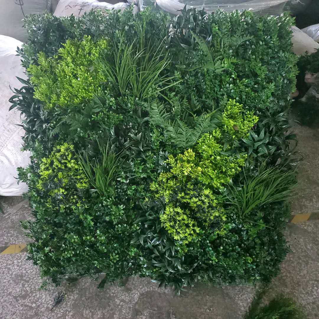 阻燃户外仿真植物墙 定做抗uv防火塑料假绿植墙  墙面装饰