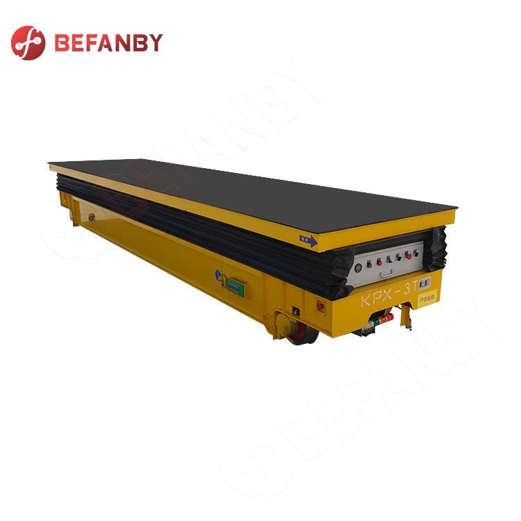 工厂车间25吨有轨电动平车可转弯蓄电池供电重工件搬运平板车