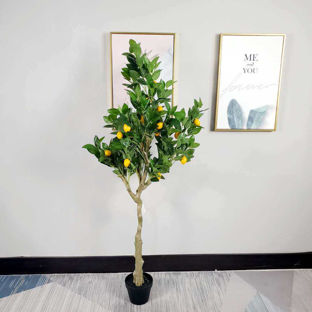6米仿真柠檬小树小盆栽 人造绿植景观 假植物落地摆放工艺品