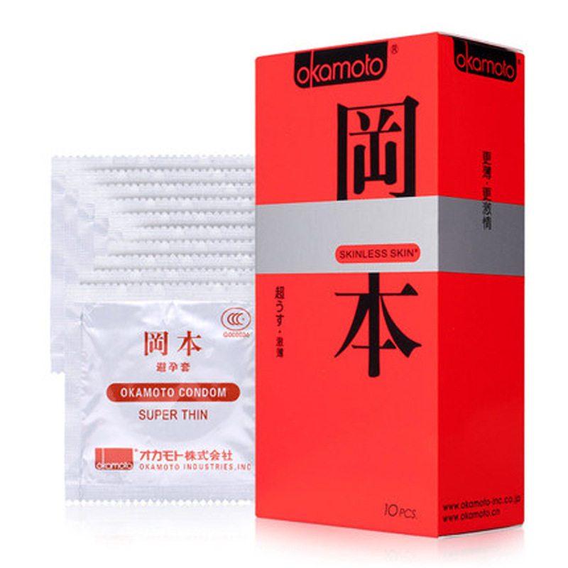 包邮 日本原装冈本激薄10只安全套超薄非螺纹颗粒锁精超薄胶乳