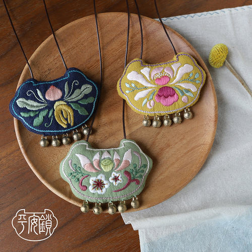 花暖岁平安锁项链diy福寿纯棉