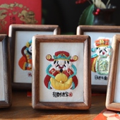 花暖原创五路财神招财进宝DIY刺绣摆件客厅办公家居装 饰开业送礼