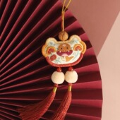 花暖阿灵芝蛇小仙平安锁手工法刺绣DIY材料包项链车挂流苏车载香