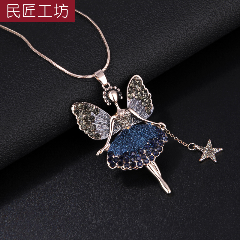 长款高档钛钢时尚个性风毛衣链