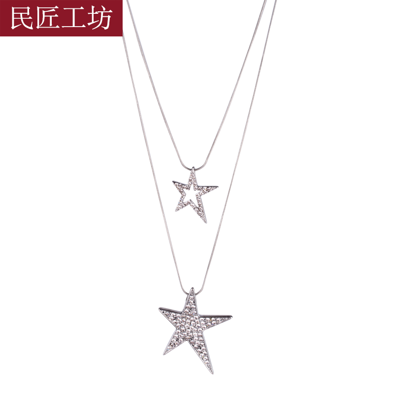 双层毛衣链小众网红同款五角星项链毛衣链2025年新款潮长款女时尚