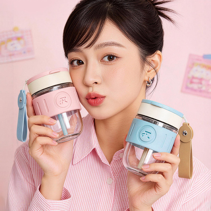 物生物玻璃杯水杯女生高颜值高硼硅咖啡杯2026新款便携式随手杯子
