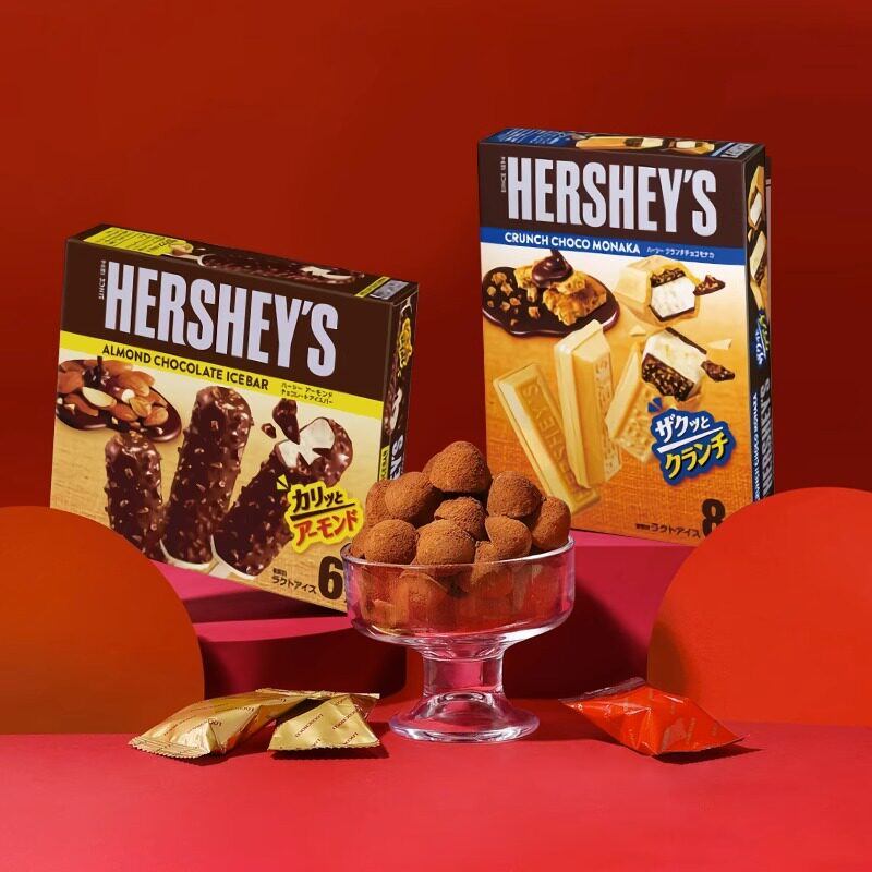 1盒 日本进口冰淇淋乐天杏仁巧克力脆皮好时威化脆香摩纳卡雪糕