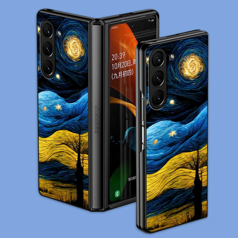 适用于三星z fold5手机壳zfold4/SM-F9360折叠屏皮纹zfold3简约zfold2卡通zfold防摔时尚新款定制保护套ins风