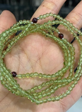 天然橄榄石点缀多层手链