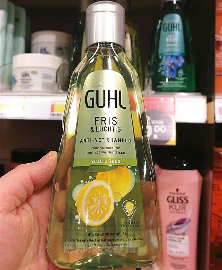 德国进口 洗发水 guhl 250ml 莲花柠檬茶树啤酒花 无硅油孕妇可用