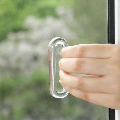 透明拉手透明隐形门拉手自粘免打孔移门窗户玻璃门抽屉推拉门把手