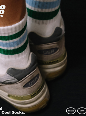 JIOJIOlIKING乔乔莱肯 经典复古美式条纹中筒袜毛巾底运动袜子