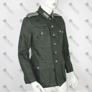 新版德国国防军列兵HBT42人字纹夏季野战服上衣 棉麻作战服上衣
