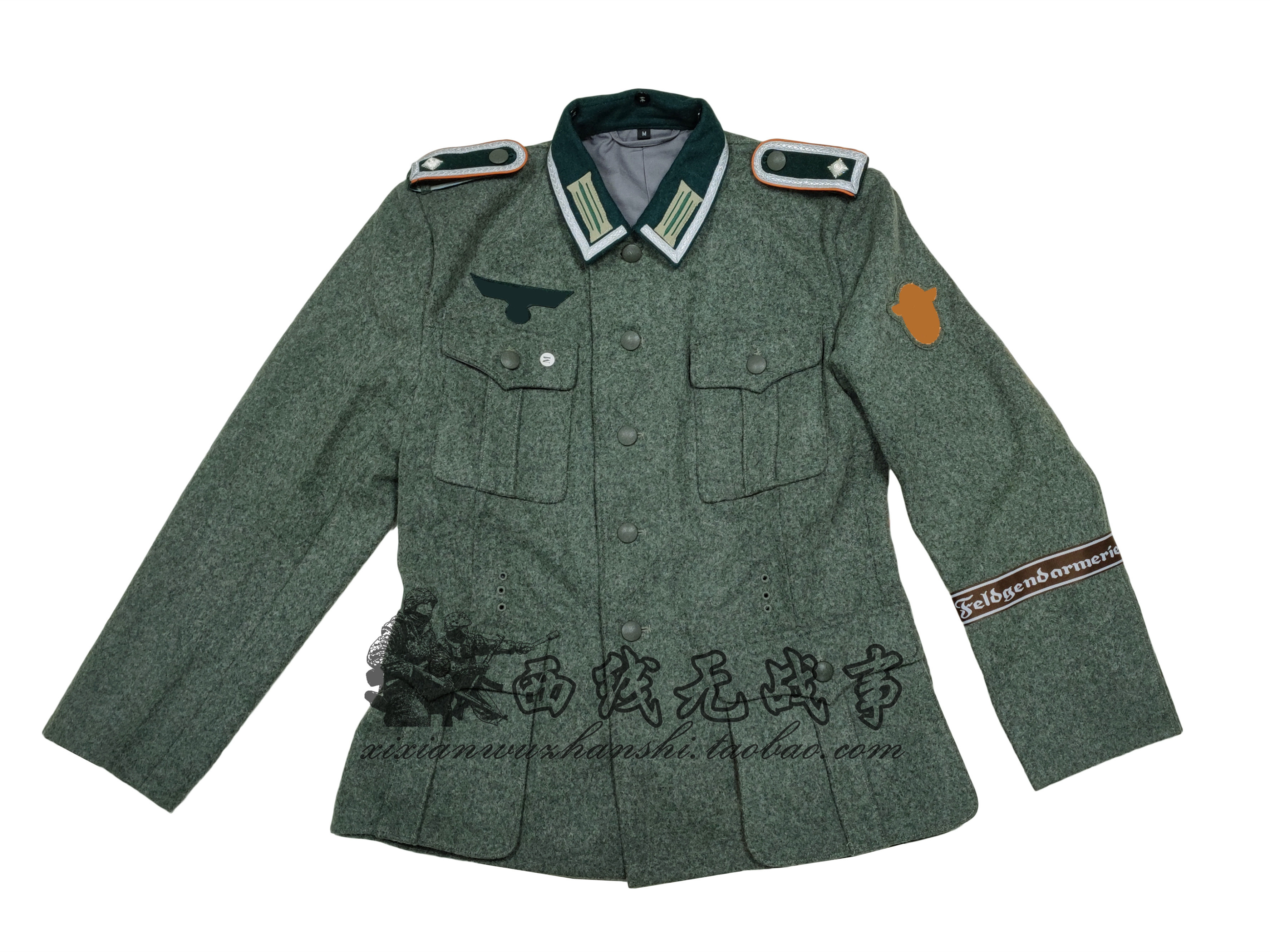 德军国防军宪兵M36中士原野灰毛呢野战服套装 宪兵作战服套装