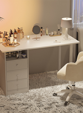 梳妆台简约现代卧室化妆桌ins风书桌小户型收纳柜一体化妆台轻奢