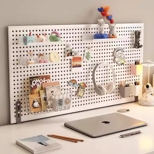 立式洞洞板置物架免打孔墙上饰品展示架学习书桌整理收纳宿舍隔板