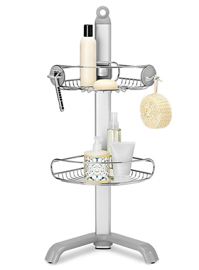 美国simplehuman 浴室角落置物架 免打孔落地收纳架 可调节