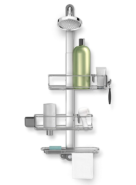 美国simplehuman 浴室多功能收纳架可调节置物架壁挂式免打孔大号