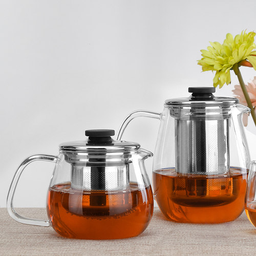 日本进口Kinto UNITEA不锈钢茶滤过滤茶壶 透明耐热玻璃泡茶器