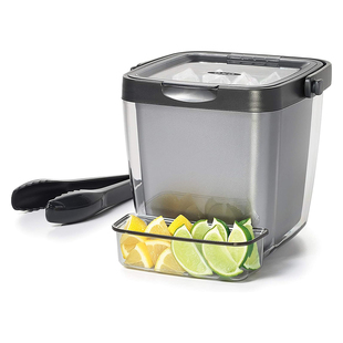 冰镇桶 便携高品质冰块存储桶带水果托盘 美国OXO 双层冰桶带夹子