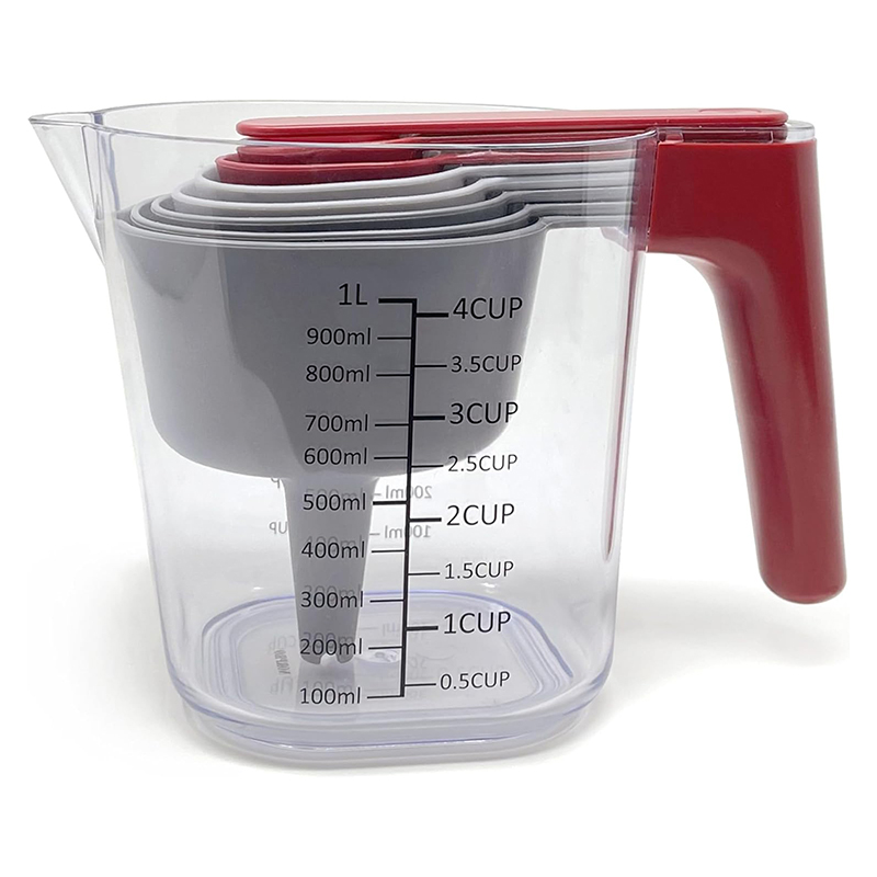 美国Norpro 9件套嵌套量杯和勺子 家用量杯量勺漏斗烹饪用具套装