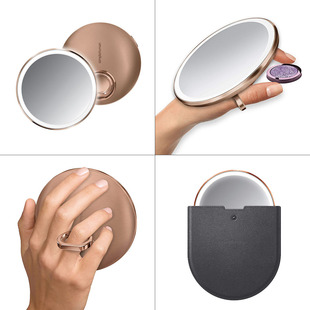 美国simplehuman Sensor口袋便携3倍放大led感应手持化妆镜可充电