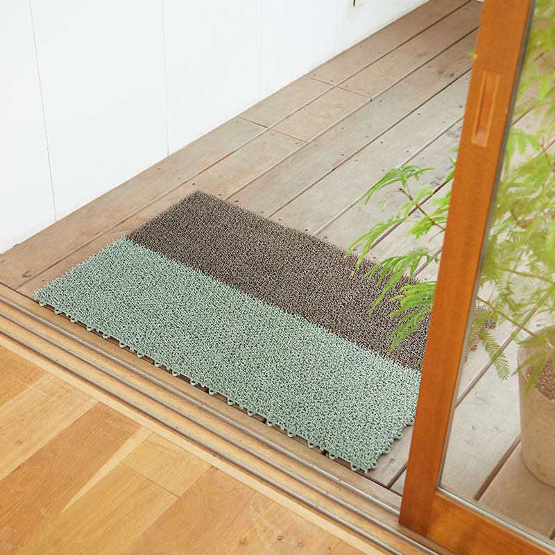 日本原装进口Tidy 绿棕色拼接地垫 耐用易打理 创意可拆自由拼接,居家布艺,入户地垫,淘宝优惠券,粉丝福利购,淘宝优惠卷