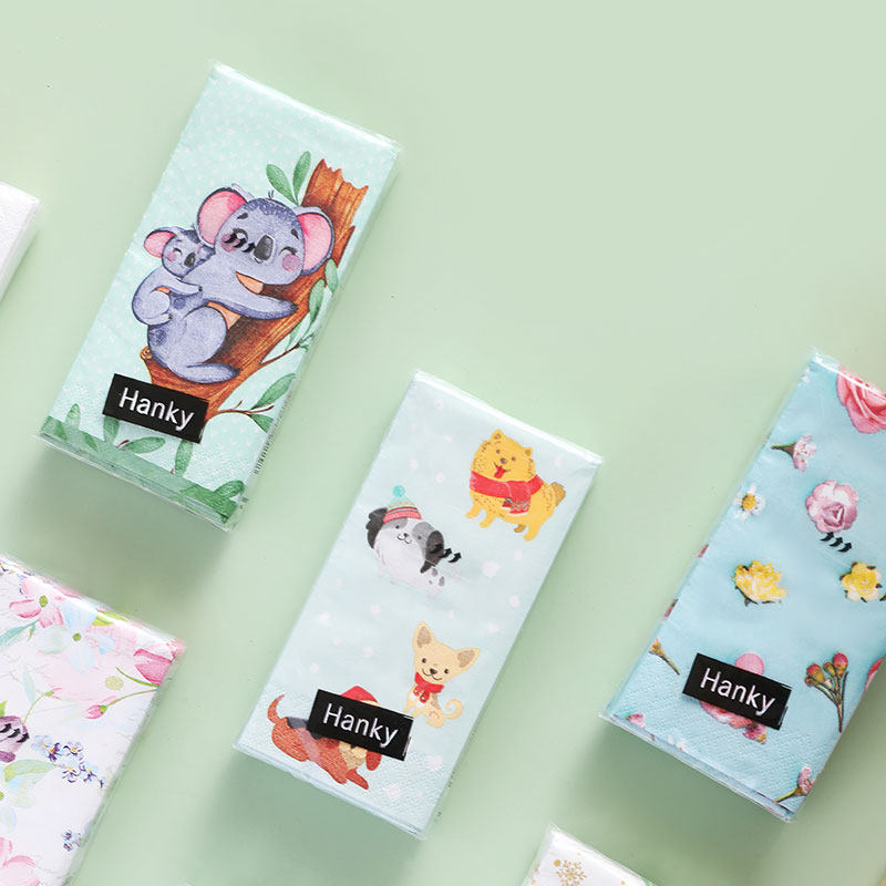 德国原装进口Paper Design 原生木浆印花纸巾 便携餐巾纸手帕纸