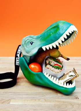 英国SUCK UK超酷恐龙午餐盒便当盒 水果牛奶玩具收纳盒户外零食盒