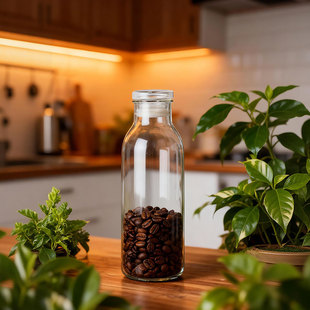 简约设计透明杂粮储物罐 日本进口Kinto 咖啡豆玻璃密封罐