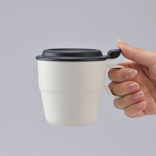 日本原装进口Inomata 带盖水杯咖啡杯 居家办公好看实用款 360ml