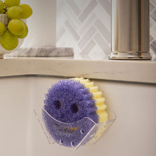 美国Scrub daddy 笑脸擦吸盘收纳盒水槽洁清海绵沥水收纳架置物架