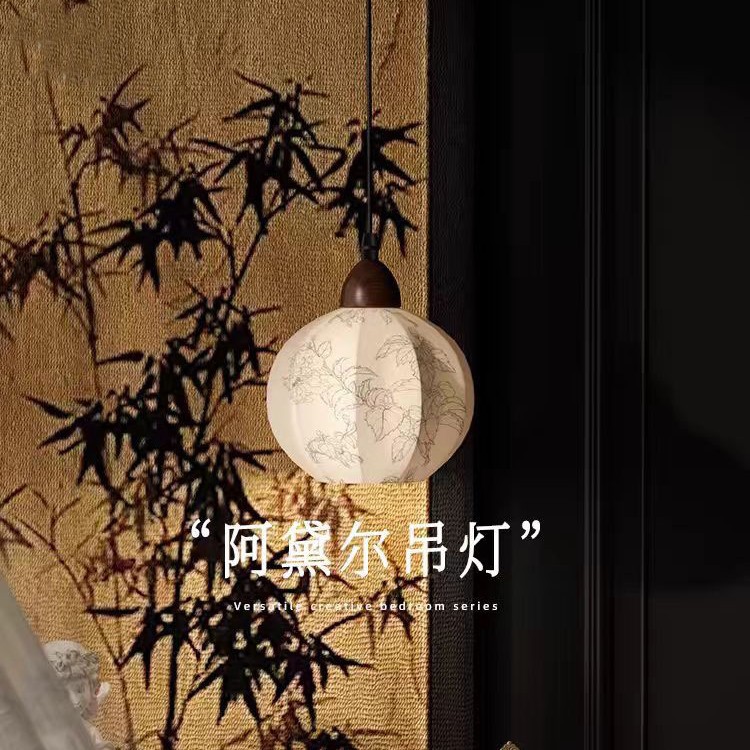 阿黛尔法式床头吊灯中古南洋风卧室艺术灯侘寂氛围感客厅背景吊灯