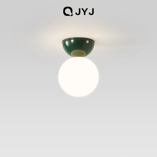 复古奶油风天花灯玄关入户阳台吸顶灯 中古孟菲斯走廊过道灯具法式