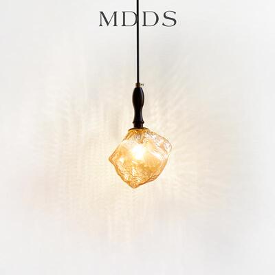 美式复古小吊灯卧室床头灯法式中古餐厅吧台过道创意熔岩冰块灯具
