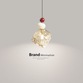 熔岩冰块卧室床头吊灯氛围感吊线灯法式 奶油风玻璃过道吧台餐厅灯