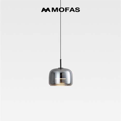 MOFAS北欧餐厅卧室床头简约现代创意玻璃前台吧台过道玄光小吊灯