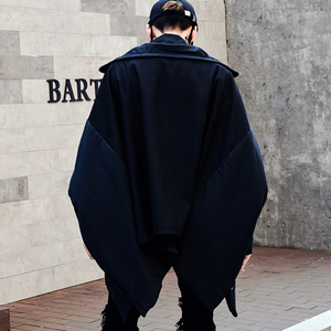 2022潮男冬季韩版宽松暗黑个性另类蝙蝠袖男外套棉服 F44 P155图片