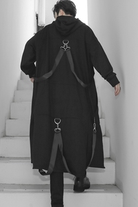 山本风长款连帽卫衣男暗黑系舞台装青年演出服休闲装 CT621 P95图片