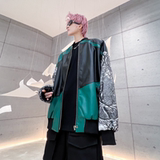 秋冬新款pu皮夹克男士潮流炸街休闲外套宽松撞色皮衣W325P135，男装夹克，星座101A-3