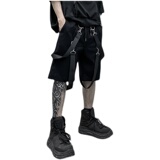 夏季日系港风织带潮流短裤男炸街工装直筒五分青年裤子DK03P65，男装牛仔裤，星座101A-3