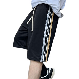 夏季短裤男潮流宽松休闲中裤ins潮牌五分直筒针织卫裤  DK65 P55图片