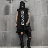 夏季潮男士马甲背心个性潮暗黑系长款披肩发型师服装MJ30P85，男装背心/马甲，星座101A-3