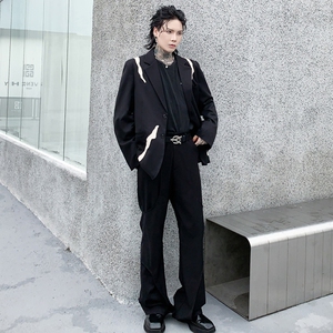 秋冬西服男解构宽松潮流痞帅气青年发型师高级感外套XF13 P145图片