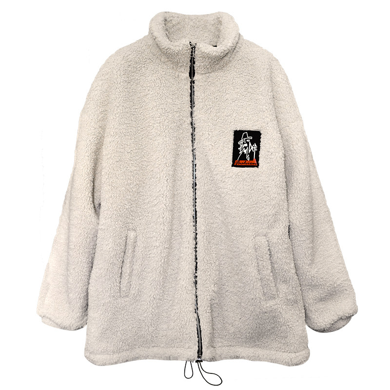 冬季羊羔毛夹克加厚男棉服潮流刺绣宽松青年休闲外套W207P125,男装夹克,星座101A-3