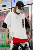夏季新款男士个性印花款五分袖T恤宽松嘻哈潮短袖T425P55，男装T恤，星座101A-3