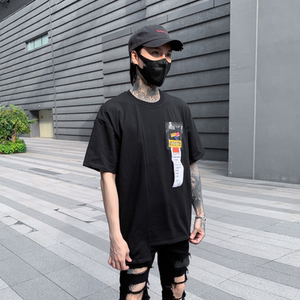 夏季男士休闲印花短袖T恤宽松圆领套头半袖上衣潮牌 T414 P55图片
