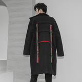 山本风2025冬装呢料中长款风衣暗黑潮流青年休闲男装F408P85，男装风衣，星座101A-3